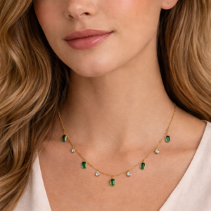 Nova Green Charm Necklace