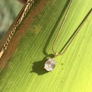 Oval Crystal Pendant