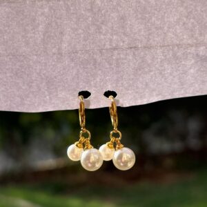 Luna Pearl Drop Hoops