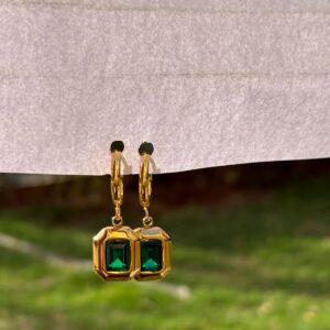 Emerald Frame Earrings