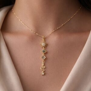 Mystic Sun evil eye Charm Necklace